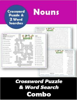 Preview of Nouns Crossword Puzzle and Word Search Combo