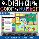 Nouns Digital Color by Number Review on Google Slides