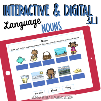 Preview of Nouns Distance Learning Task Slides Google Drive Classroom