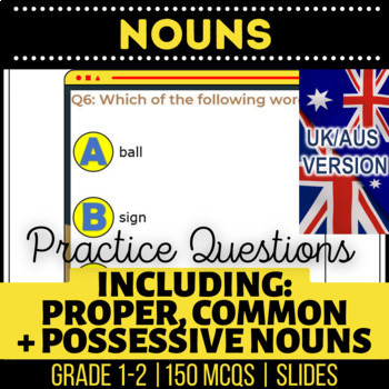 Preview of Nouns Editable Presentations Irregular Plurals, Common and Proper UK/AUS English