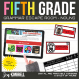 Nouns Escape Room Printable & Digital Activity 5th Grade