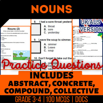 Preview of Nouns Fillables: Collective Abstract Irregular Plurals UK Spelling for Year 4-5
