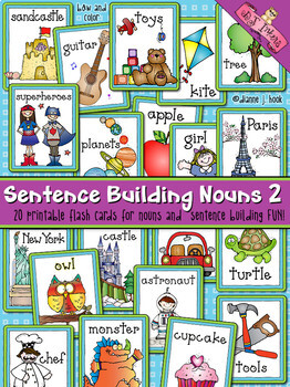 Preview of Nouns Flash Cards vol. 2 - Sentence Building & Parts of Speech