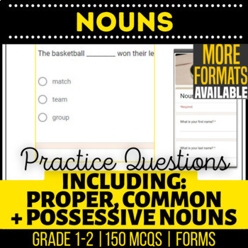 Preview of Nouns Google Forms | Common Proper Collective Grade K 1 2 Digital Resource