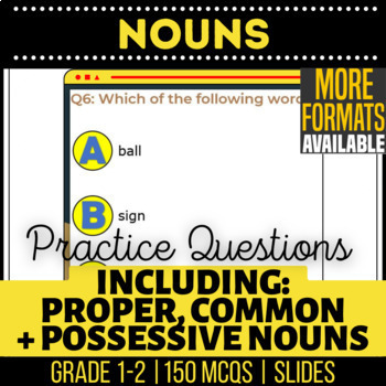 Preview of Nouns Google Slides | Common Proper Compound Irregulars Collective Grade K 1 2