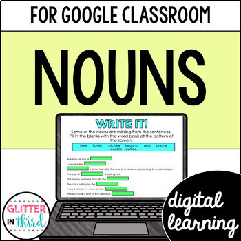 Preview of Nouns Grammar Activities for Google Classroom Digital