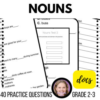 Preview of Nouns Grammar Worksheets Singular and Plural 2nd & 3rd Grade Digital Resources