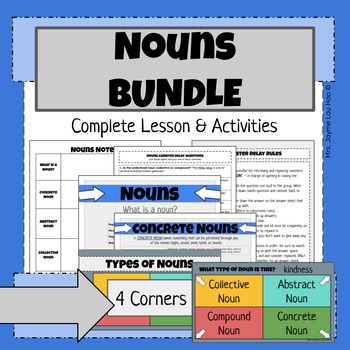 Preview of Nouns Lesson & Activity Bundle