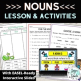 Nouns Lesson and Worksheets with EASEL Interactive Activities