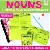 Nouns No Cut, Print & Fold Interactive Notebook Mini Book 