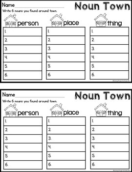 nouns noun town person place or thing sorting center tpt