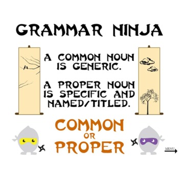 Nouns - Parts of Speech Review Game PowerPoint - Grammar Ninja is Hilarious