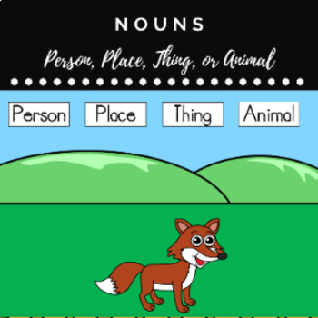 Nouns- Person, Place, Thing, or Animal Boom Cards by Tulip Grove Teach