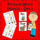 Picture Word Match for Special Education, Autism or Early Childhood - Set 1
