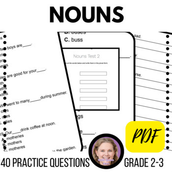 2nd 3rd grade nouns worksheets grammar printables ela test prep pdf