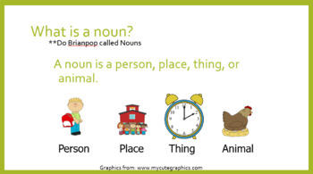 Preview of Nouns Powerpoint : Writers Workshop, RTI, Readers Workshop * Parts of Speech *