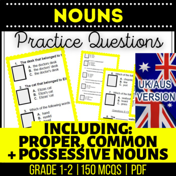 Preview of Nouns Printables: Common,  Proper,  Compound, Collective in UK and AUS Spelling