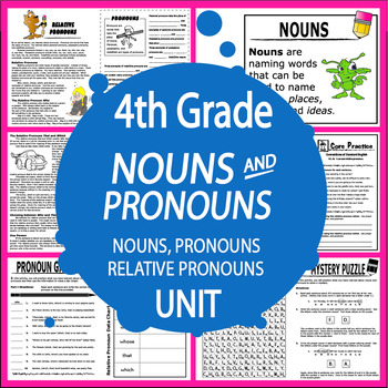 Preview of Nouns & Pronouns Activities & Worksheets–4th Grade ELA Nouns & Pronouns Lessons