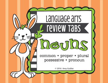 Preview of Nouns - Review Tabs (common, proper, plural, possessive, pronoun)