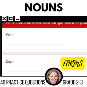 Preview of Nouns Singular and Plural Practice 2nd and 3rd Grade Digital Resources