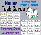Types of Nouns Task Cards Activity (Common, Proper, Plural