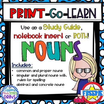 Preview of Nouns Third Grade Free