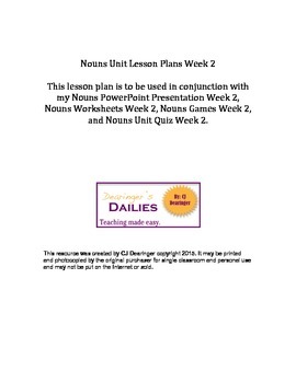 Preview of Nouns Unit Week 2 - Plural Nouns
