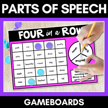 Preview of Nouns Verbs Adjective Game - Parts of Speech - NO PREP GRAMMAR GAME