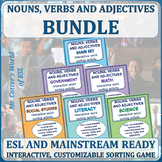 Nouns, Verbs, Adjectives ESL Game BUNDLE-Literacy, Science