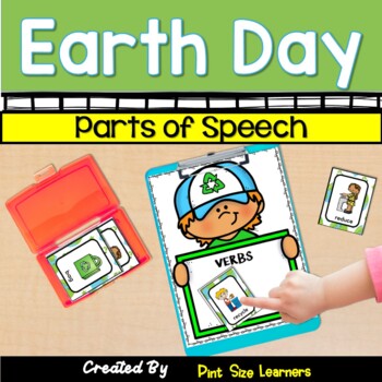 Preview of Nouns Verbs Adjectives | Earth Day Center and Worksheets | April