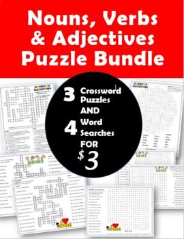 Preview of Nouns, Verbs, & Adjectives Puzzle Bundle