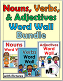 Nouns Verbs & Adjectives Word Wall Bundle