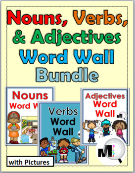 Preview of Nouns Verbs & Adjectives Word Wall Bundle