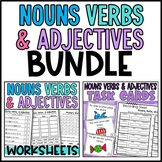 Nouns, Verbs, and Adjectives Bundle: No Prep Worksheets an