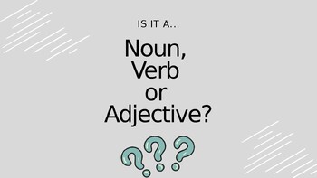 Preview of Nouns, Verbs, and Adjectives Game