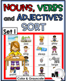 Nouns Verbs & Adjectives Sort Set 1
