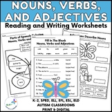 Nouns, Verbs, and Adjectives Worksheets - Parts Of Speech 