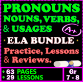 Nouns, Verbs, and Pronouns Worksheets, Practice and Review