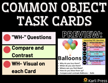Preview of Nouns, WH Question, Compare/Contrast | SPEECH THERAPY