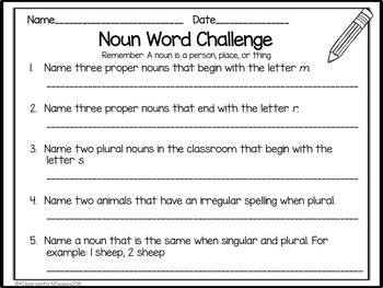 Great common and proper nouns worksheets for grade 6 answer key