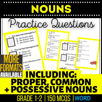 Preview of Nouns Word Worksheets Incl Common Proper Compound and Collective K 1st 2nd Grade