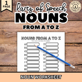 Nouns Worksheet, Grammar Game, Noun Scavenger Hunt, Parts 