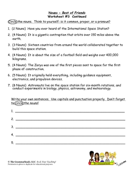 nouns worksheet packet and lesson plan 8 pages plus