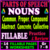 Nouns Worksheets: Common and Proper, Abstract and Concrete