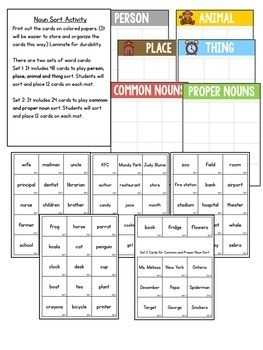 common and proper nouns worksheets google slides distance learning packet