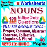 Nouns Worksheets: Common and Proper Nouns. Fillable 5th-6t