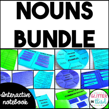 Preview of Nouns activities Grammar Interactive Notebook BUNDLE