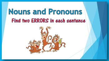 Preview of Nouns and Pronouns PowerPoint - Find the Errors