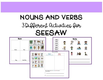Preview of Nouns and Verbs Activities for Seesaw
