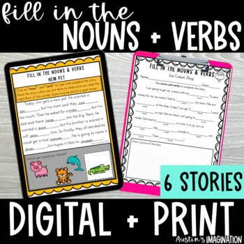 Preview of Nouns and Verbs Fill-in-the-Blank Activities For Subject-Verb Agreement